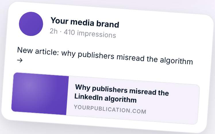 LinkedIn external link post mockup